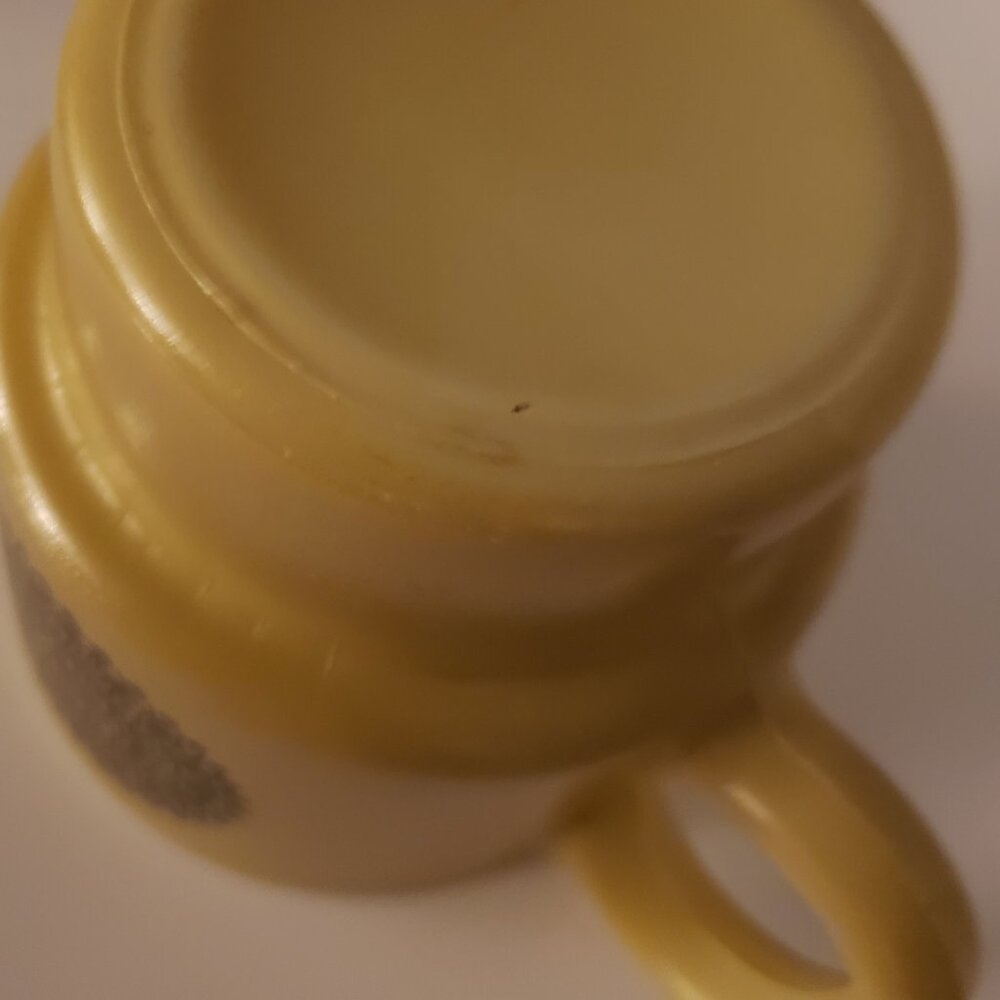 4/$20 Vintage Mandala Coffee Mug Milk Glass Teacup Medallion 1970s Gold Brown - Picture 9 of 9